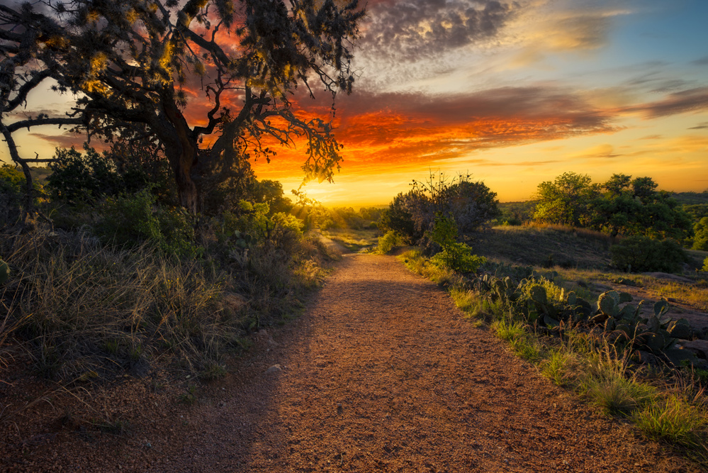 Stunning sunrise at Enchanted Rock State Park near Fredericksburg, TX